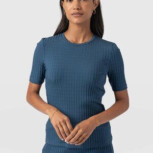 Saint + Sophia Adaline Tee - Teal Rib 16